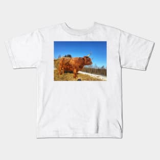 Scottish Highland Cattle Cow 1693 Kids T-Shirt